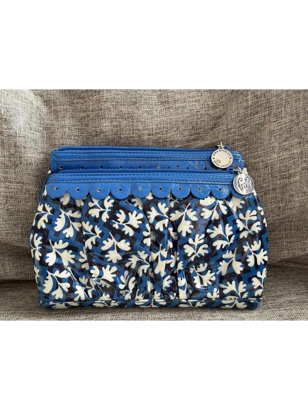 Vera Bradley Twice As Nice Cosmetic Clutch In Blue Lagoon Folding